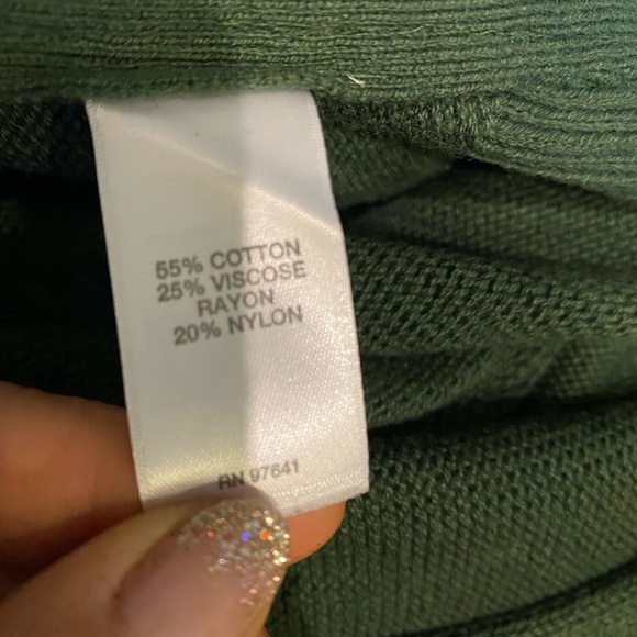 J JILL Olive green open long SOFT cardigan with side decorative zipper size-M - Picture 7 of 7